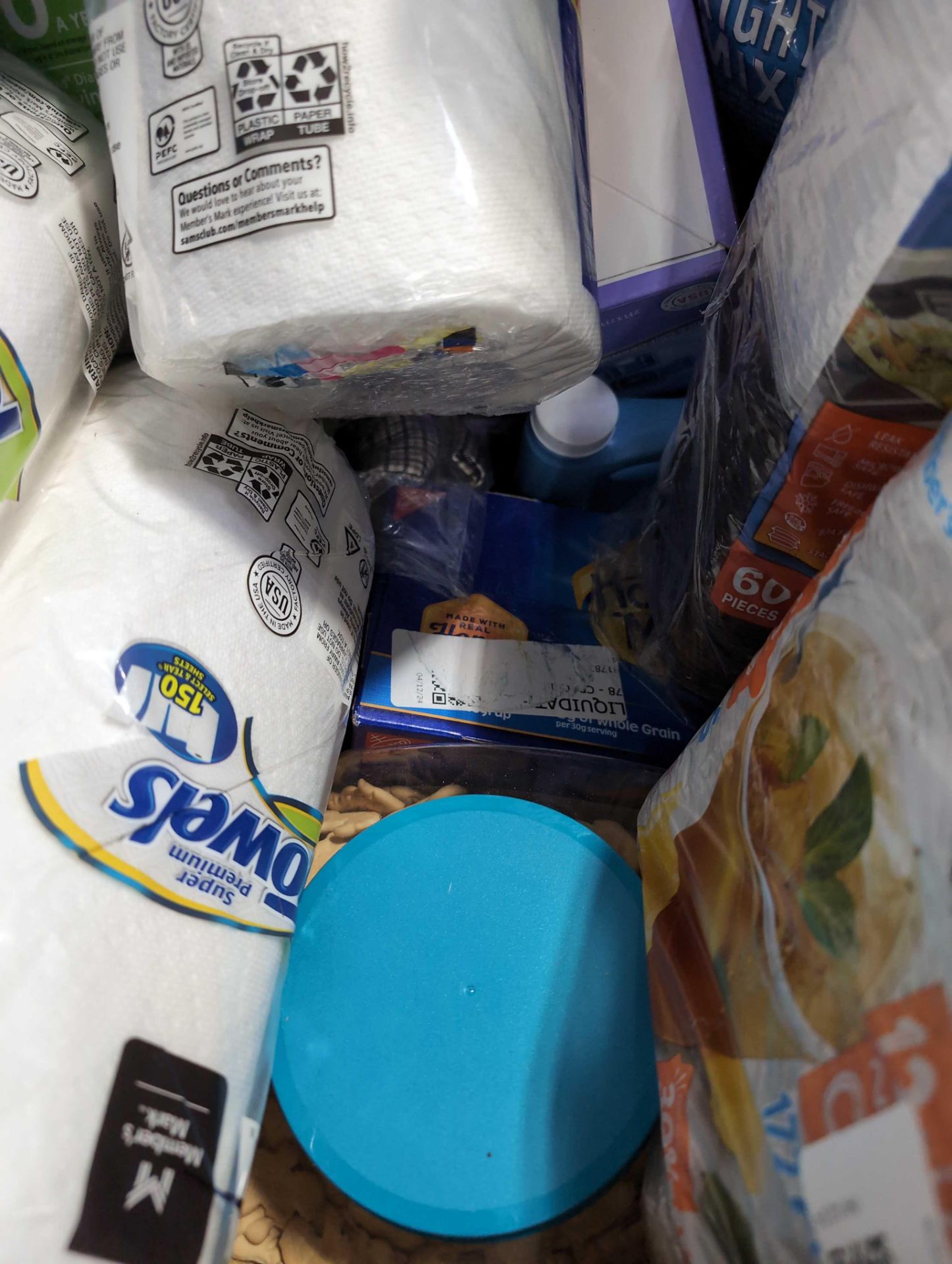 Big box store in a box: Toilet Paper, food containers, Towels, laundry detergent, nacho cheese sauce - Image 10 of 12