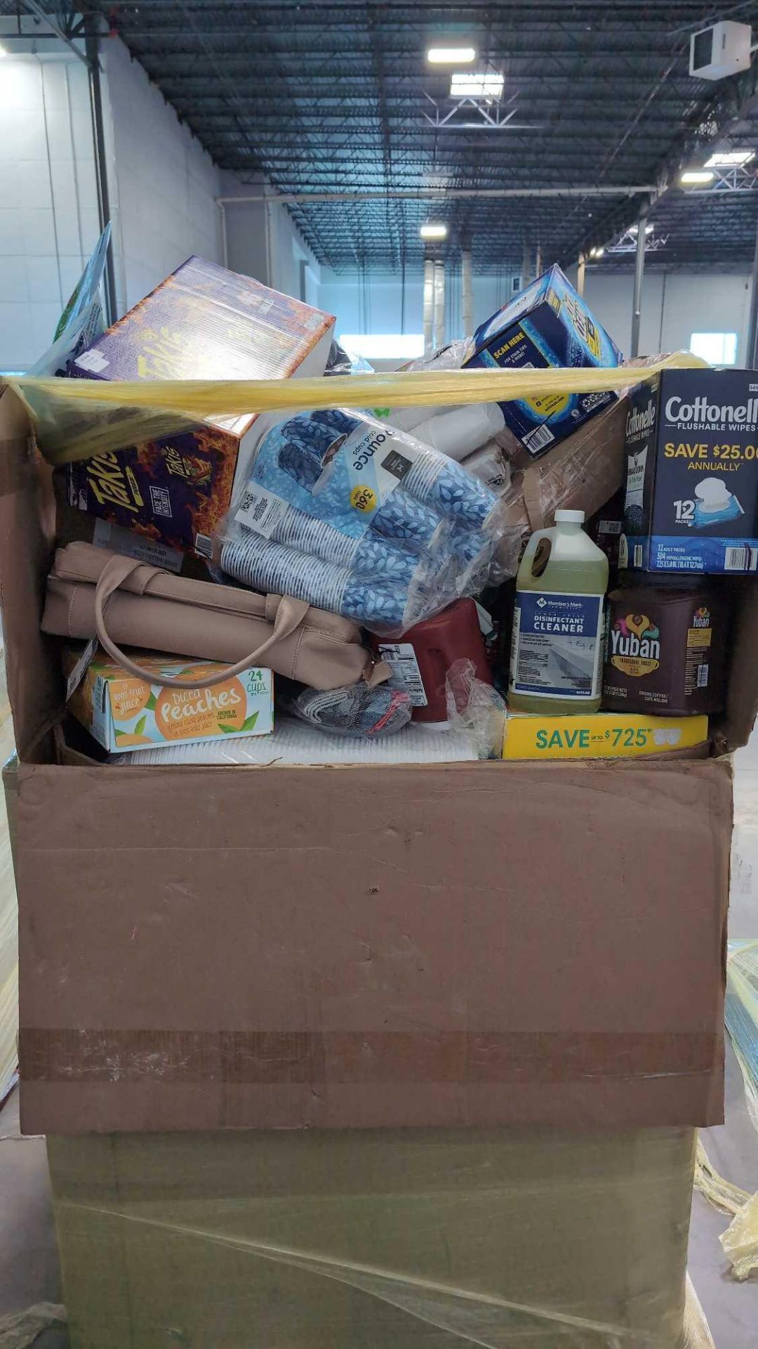 Big box store in a box: Folgers, Always wings, cups, downy, soap, wipes, yuban Coffee, pampers, ketc - Image 4 of 5