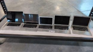 5 Apple Laptops: Macbooks and Air, working no hard drives