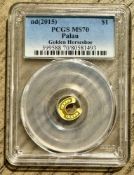 1 Dollar Palau Golden Horeshoe Gold NGC MS70