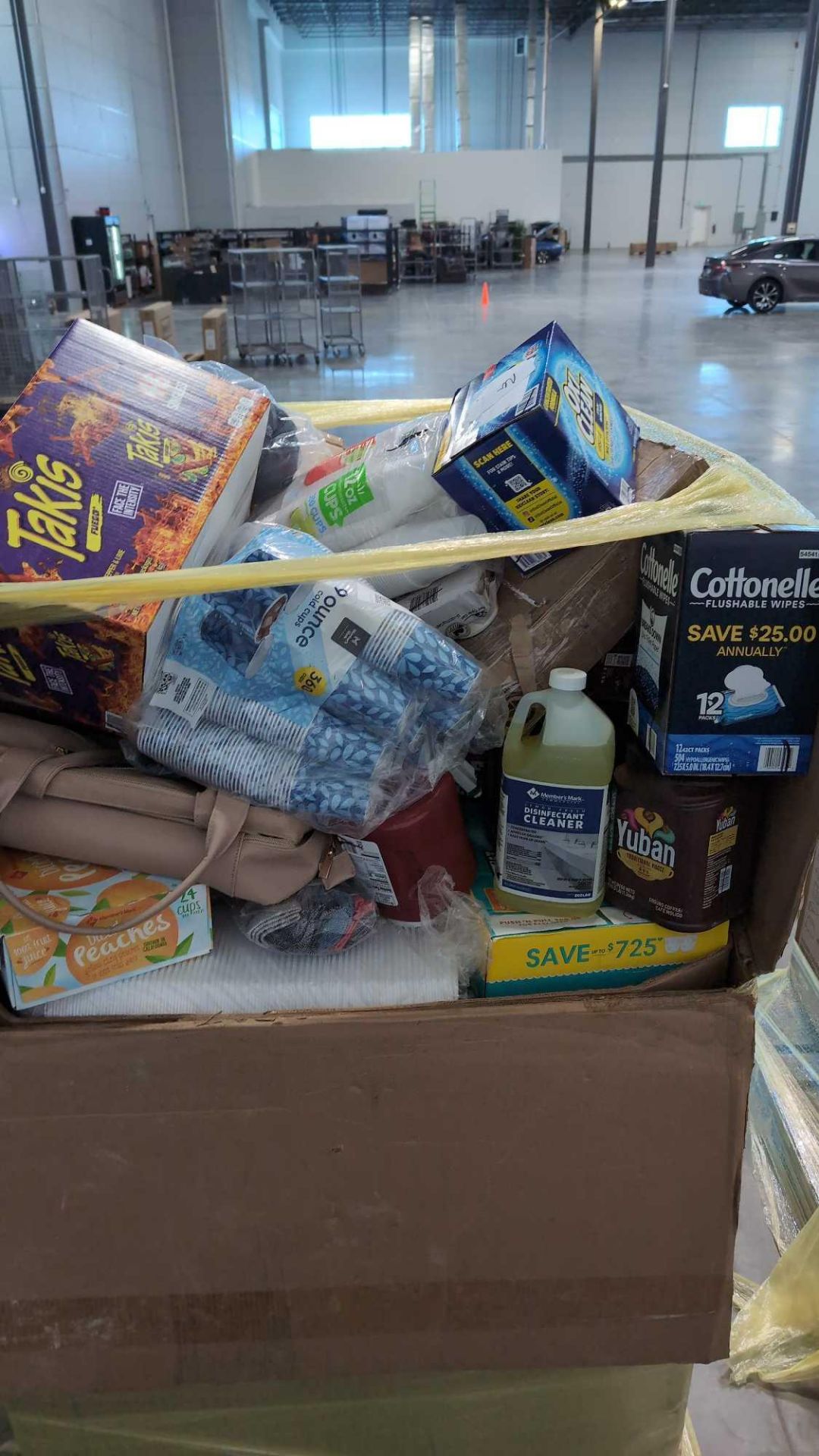 Big box store in a box: Folgers, Always wings, cups, downy, soap, wipes, yuban Coffee, pampers, ketc - Image 5 of 5