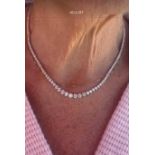 18kt White Gold diamond necklace 10.82 carats of diamonds