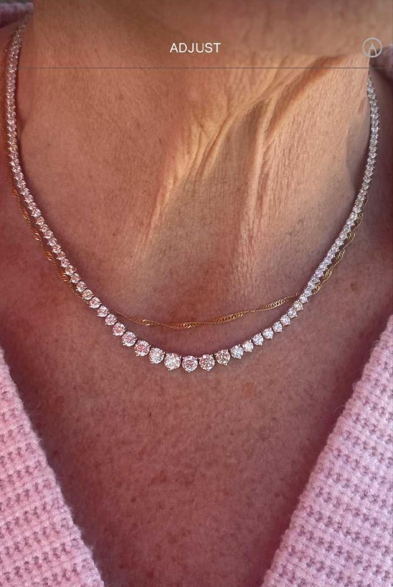 18kt White Gold diamond necklace 10.82 carats of diamonds