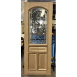 Mahogany 8'x3' Door w/ glass (located offsite at: Located at: 3785 W 1987 S. SLC, UT 84104 pick-up t