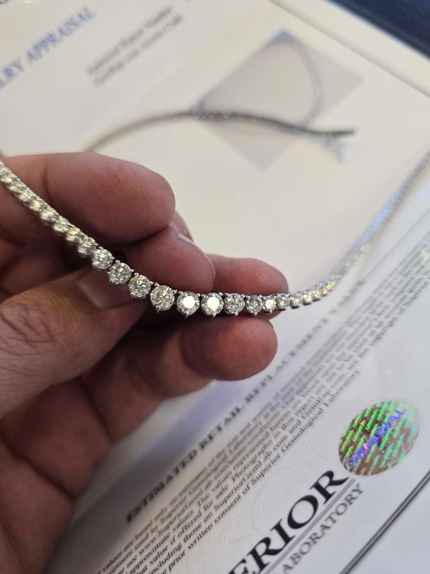 18kt White Gold diamond necklace 10.82 carats of diamonds - Image 2 of 14