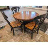 Round Wood Table & 4 Chairs (located offsite in Bountiful, Pickup: Thursday 10-4 & Friday 8:30-12:30