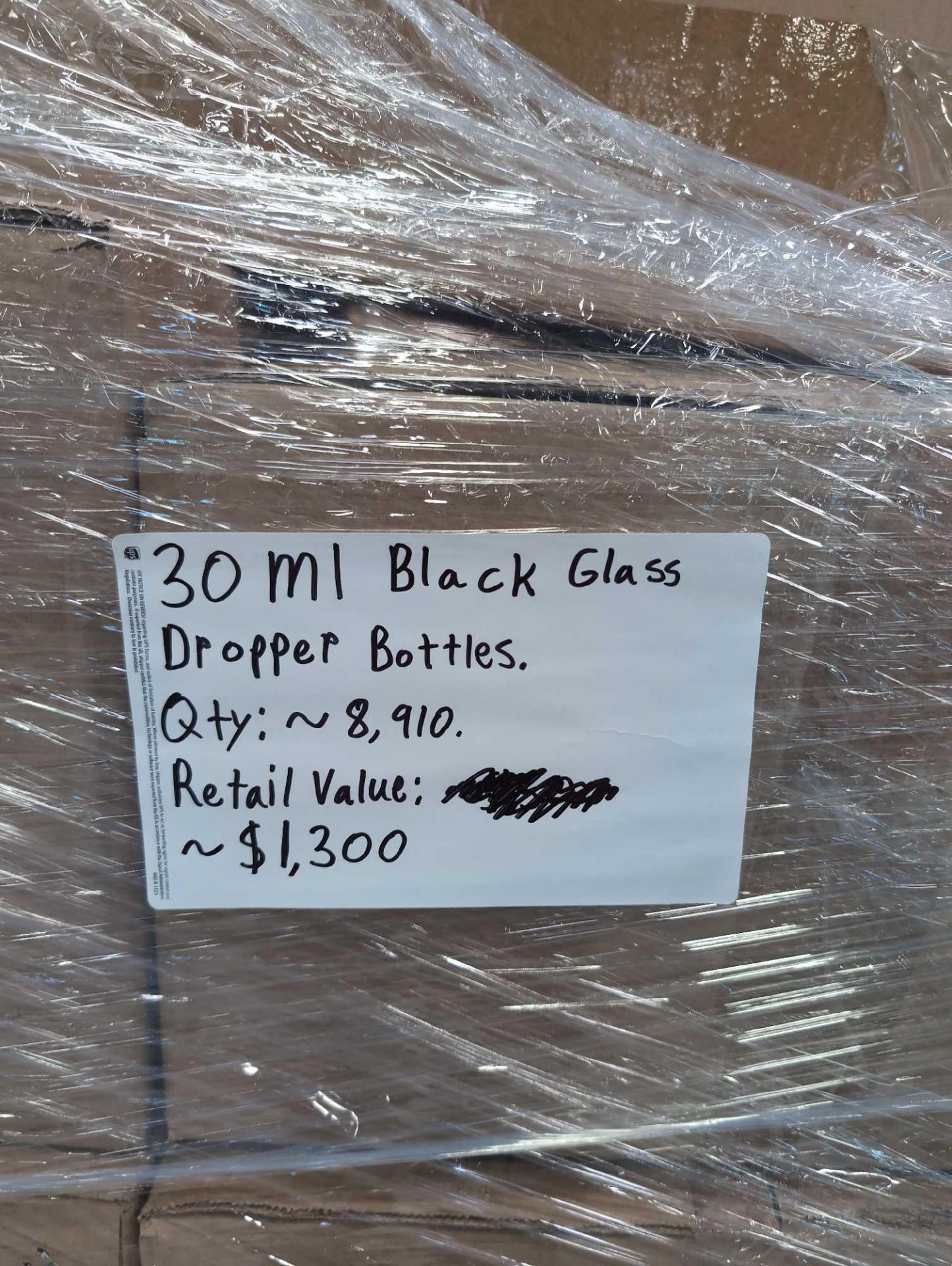 30 ML Black Glass Dropper Bottles 8910 QTY, Retail Value $1,300 - Image 2 of 11