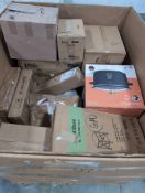 Side table, beautiful Crockpot, lavex bucket, Glassware, food containers and more