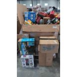 Big box store in a box: Folgers coffee, pool, Ninja blender, cookware, plates, cup o noodles, bath t