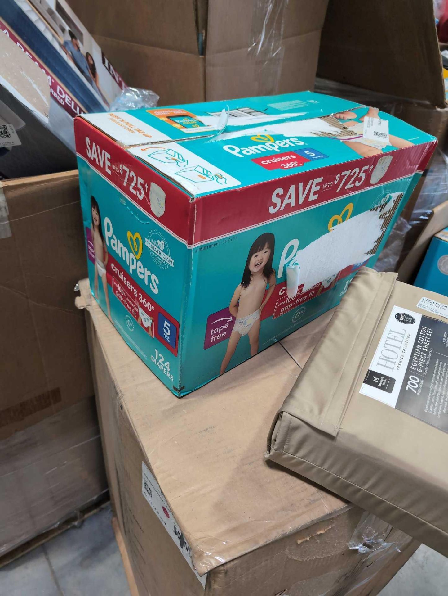 Big box store in a box, pampers, Sheets, Blanket, Intex blow up bed, swiffer wet cloths, gold fish, - Image 3 of 20
