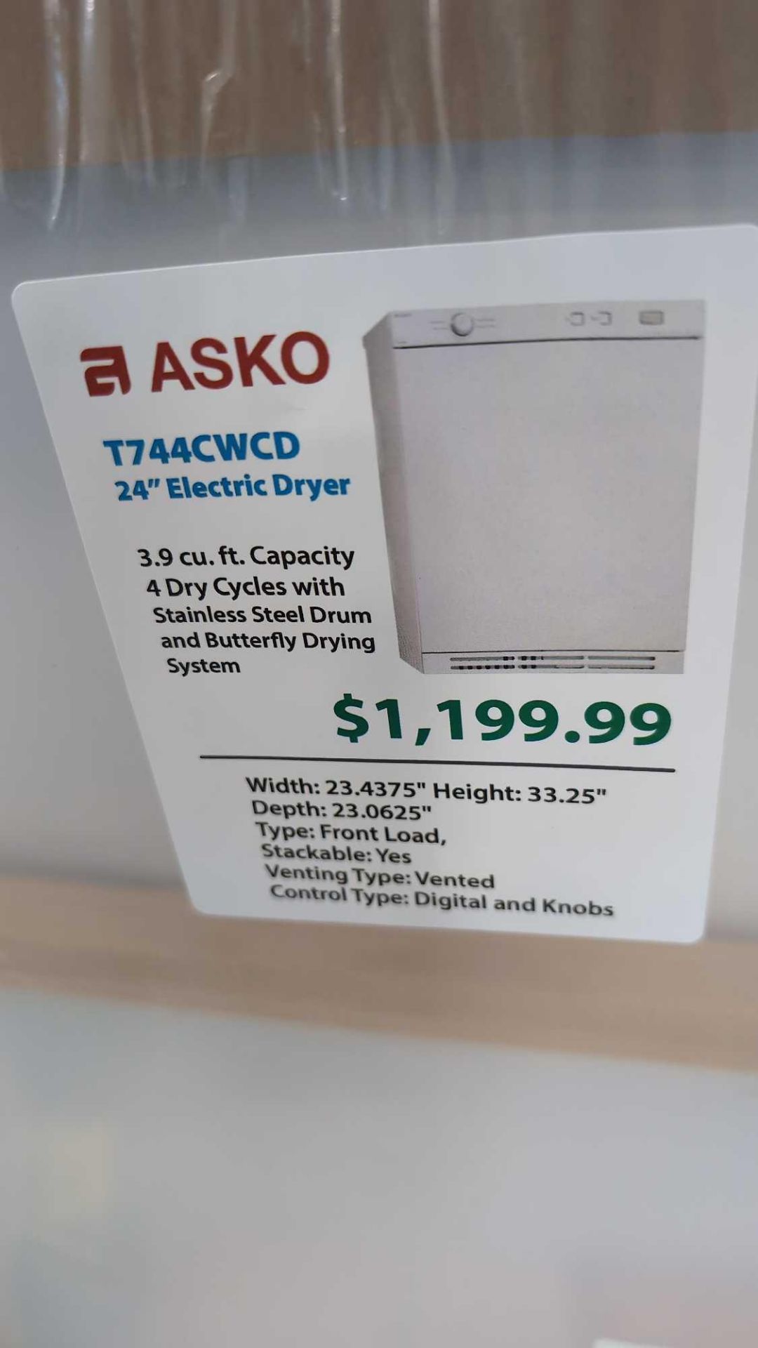 Asko Dryer T744CWD - Image 2 of 3