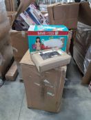 Big box store in a box, pampers, Sheets, Blanket, Intex blow up bed, swiffer wet cloths, gold fish,