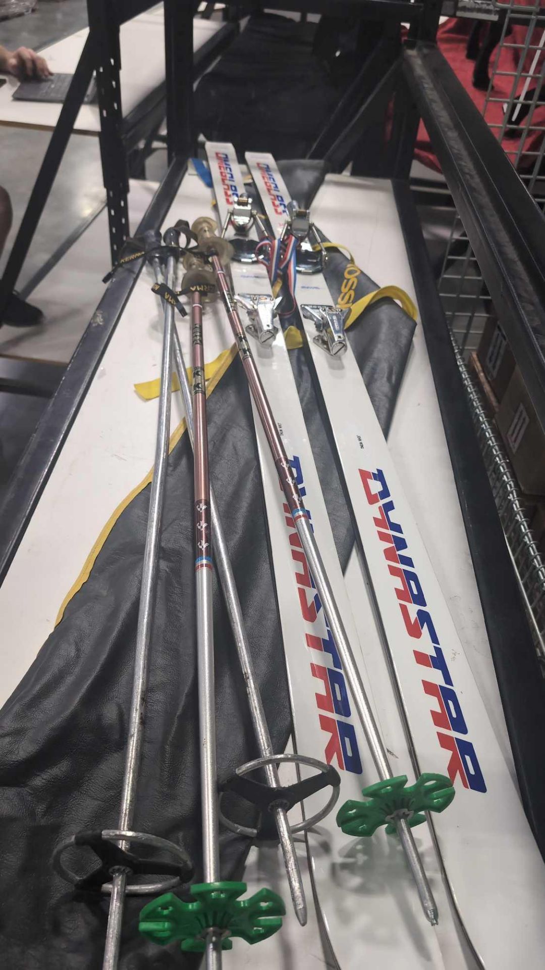 Vintage Skis: Olin Mark IV, Hexcel and Omeglass Dynastar with two sets of poles - Image 3 of 6