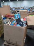 Big box store in a box: Coffee creamer, sausage gravy, paper towels, Sugar, Colgate, Gatorade,maple