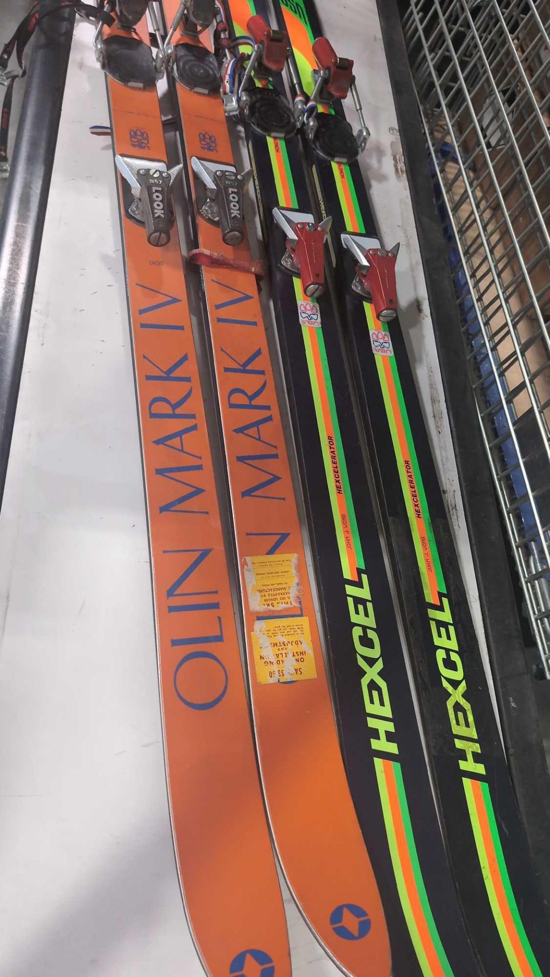 Vintage Skis: Olin Mark IV, Hexcel and Omeglass Dynastar with two sets of poles - Image 5 of 6