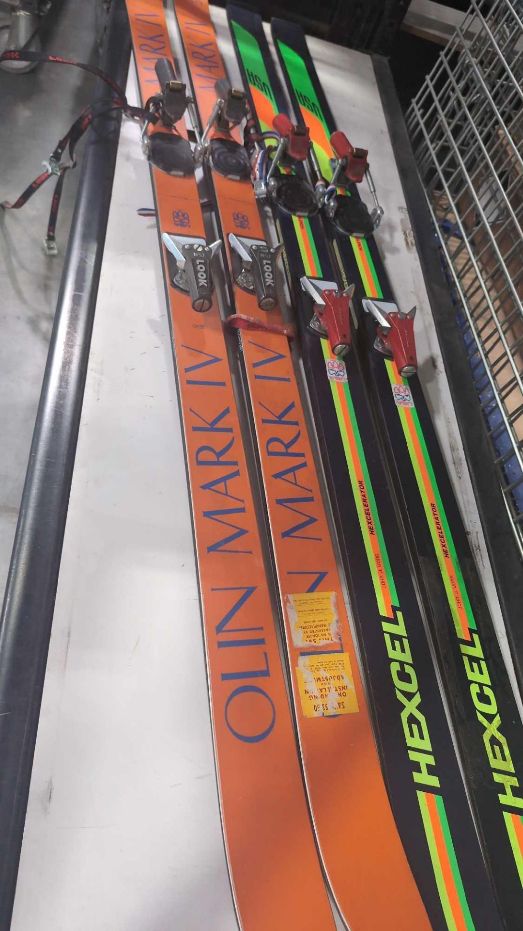 Vintage Skis: Olin Mark IV, Hexcel and Omeglass Dynastar with two sets of poles - Image 2 of 6