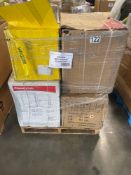 Sentry Safe, r-100 Mobility Scooter, box of purdy white dove rollers, Frigidaire chest freezer, roll