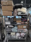 bedding, sheets, blackout curtains etc