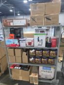 Rolling rack: 8 Govee Lighting sets, tonies, braun optibrew, Seiko clock, Ninja, Crock pots, bissell