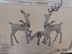 Christmas Lot: 7.5ft Flocked Aspen tree, Animated Deer family, twinkling snowman and more