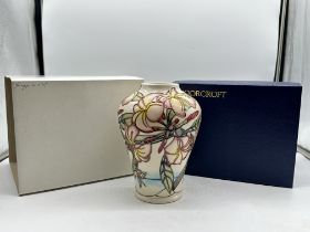 Moorcroft Pottery - Frangipani Pattern Vase. Good