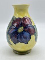 Moorcroft Pottery - Anemone Pattern Yellow Vase.