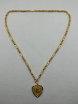 24ct Yellow Gold Heart Pendant Necklace.