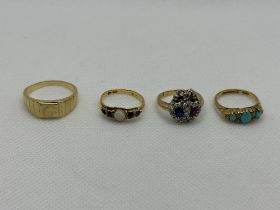 Collection of Four 18ct Gold Rings.