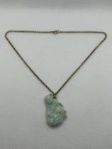 Jadeite Jade Buddha Pendant Necklace.