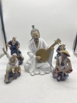 Collection of Five Oriental Men Figures.