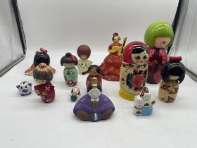 Collection of Wooden Handpainted Dolls, and other.