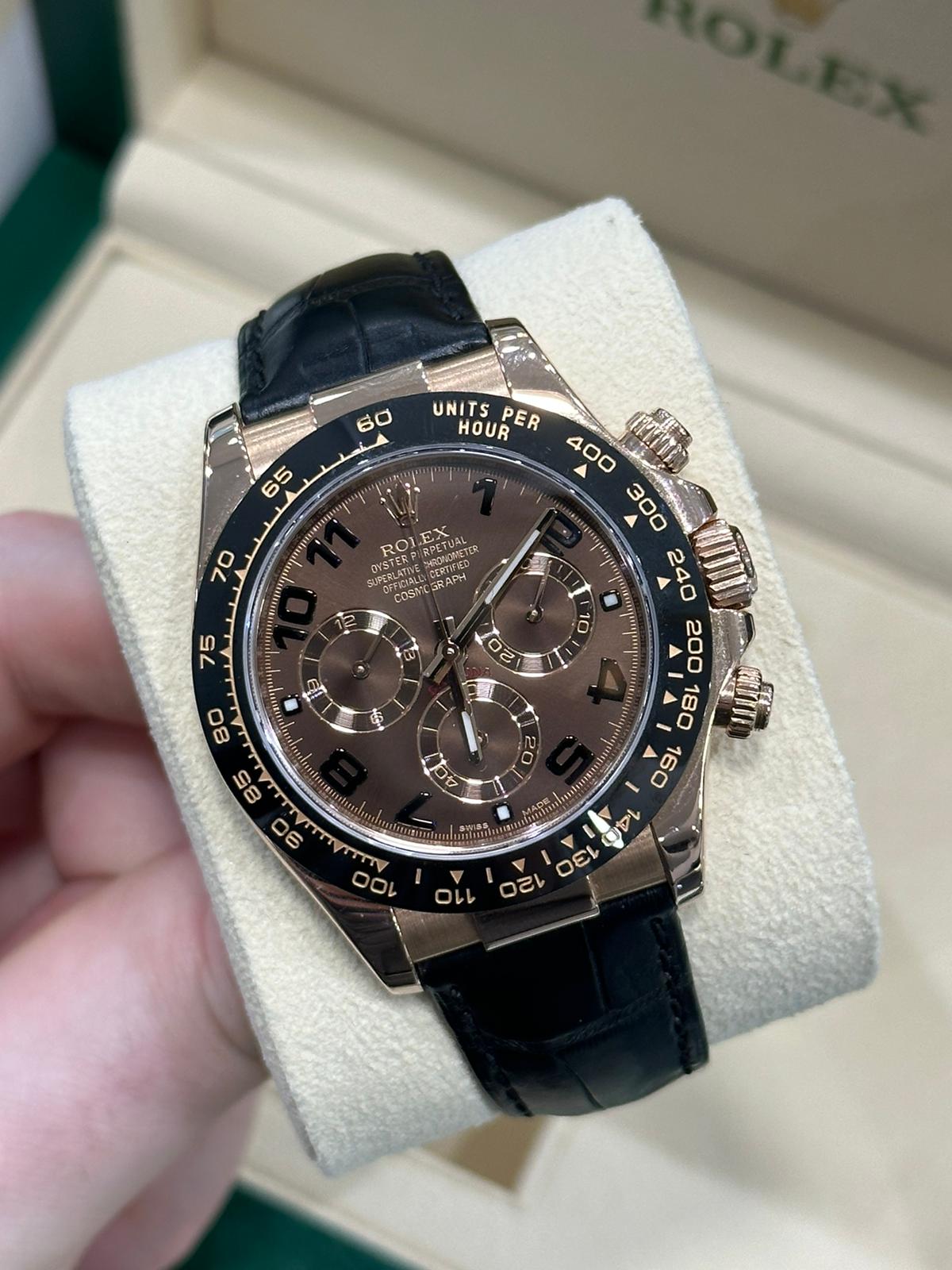 Rolex Daytona Chocolate with Leather bracelet 116515LN 2013 with box and papers. - Image 8 of 8