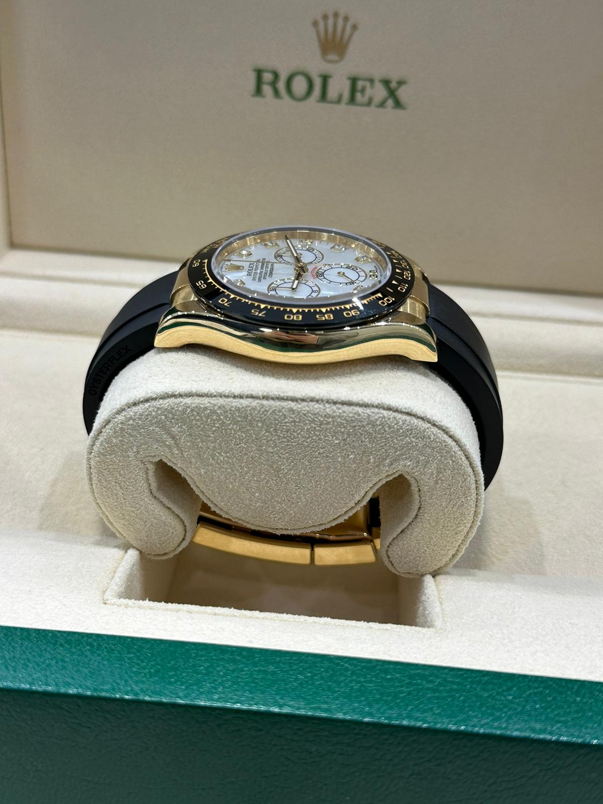 Rolex Daytona Oysterflex Yellow Gold with Rare factory MOP diamond dial complete with box and papers - Image 2 of 8