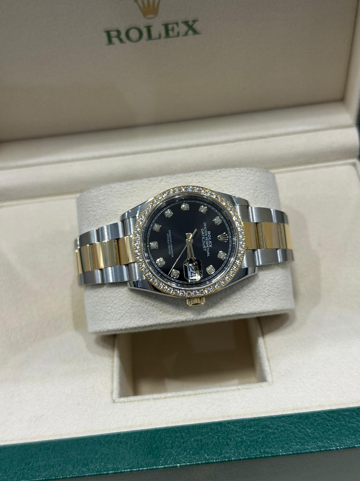 Rolex Datejust 36mm Steel&Yellow Gold with Factory diamond dial&bezel126283RBR 2019 with box/papers - Image 6 of 8