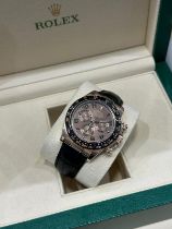 Rolex Daytona Chocolate with Leather bracelet 116515LN 2013 with box and papers.