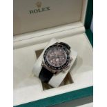 Rolex Daytona Chocolate with Leather bracelet 116515LN 2013 with box and papers.