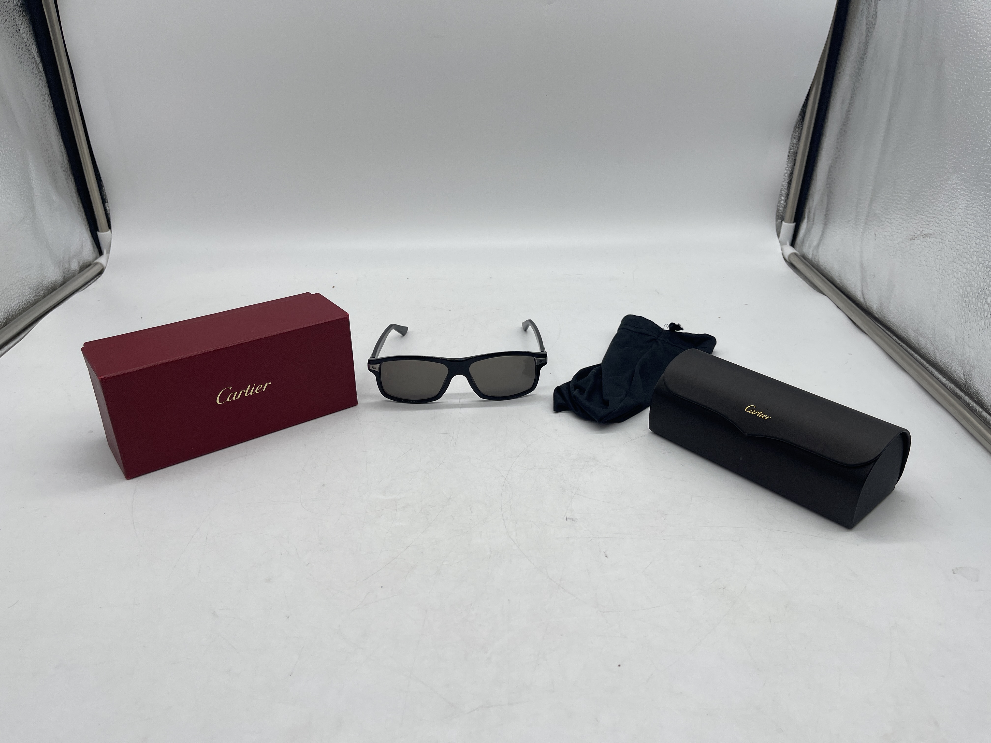 Cartier Santos De Cartier Square Tinted Sunglasses