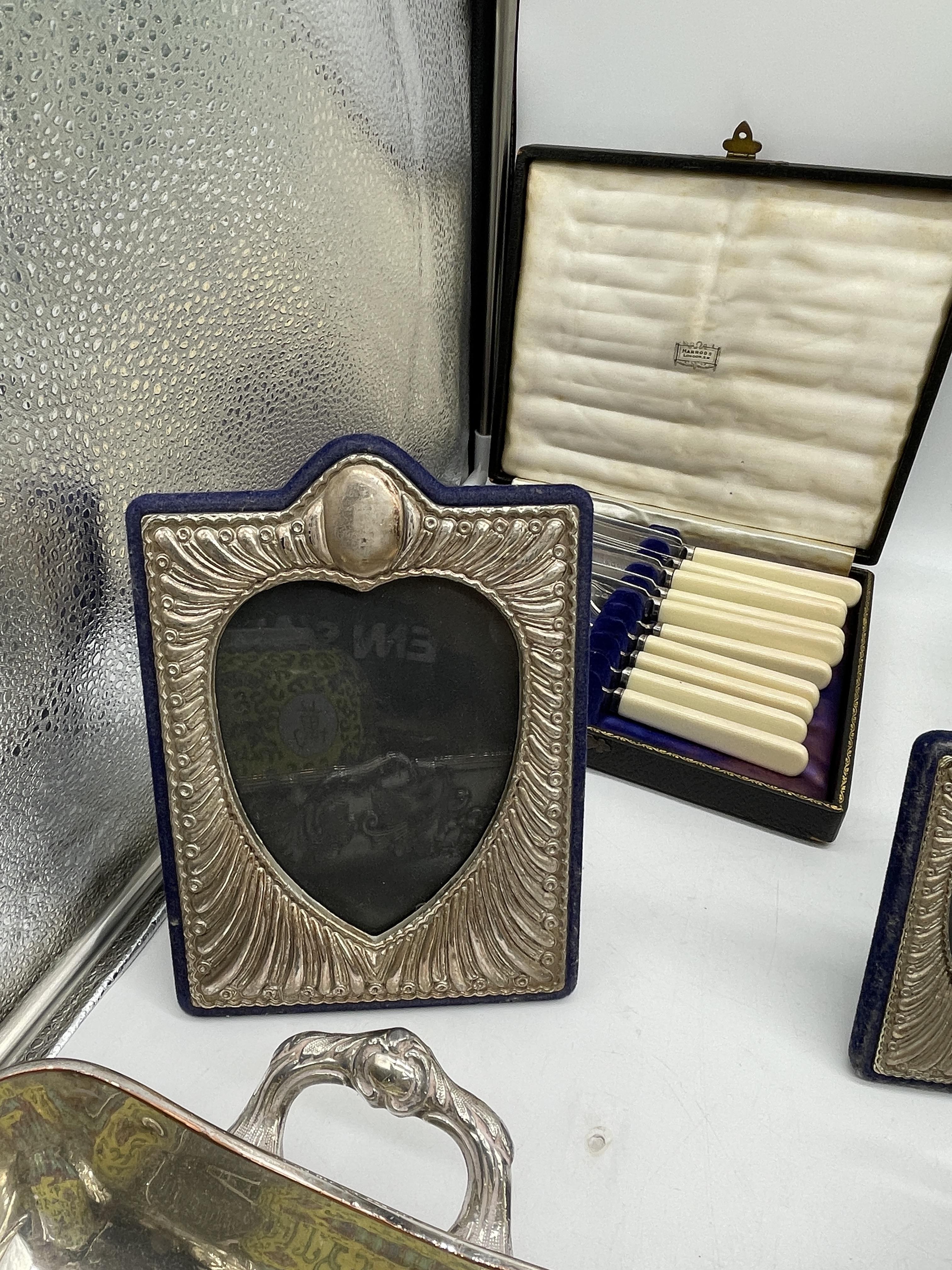 Silver plate and picture frames, with other assorted items - Image 6 of 13