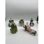 Green Royal Doulton ceramic figurines