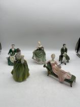 Green Royal Doulton ceramic figurines