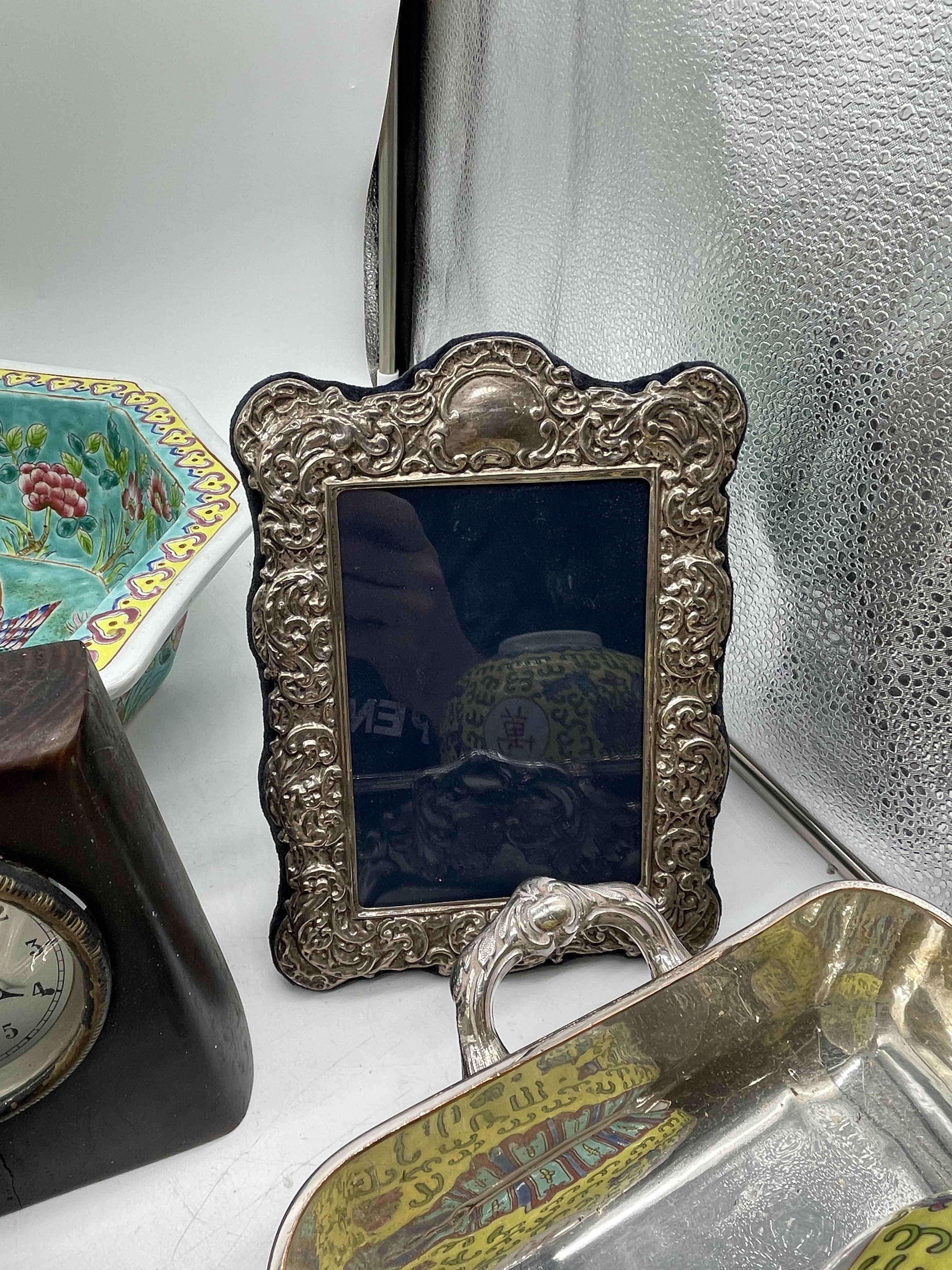 Silver plate and picture frames, with other assorted items - Image 5 of 13