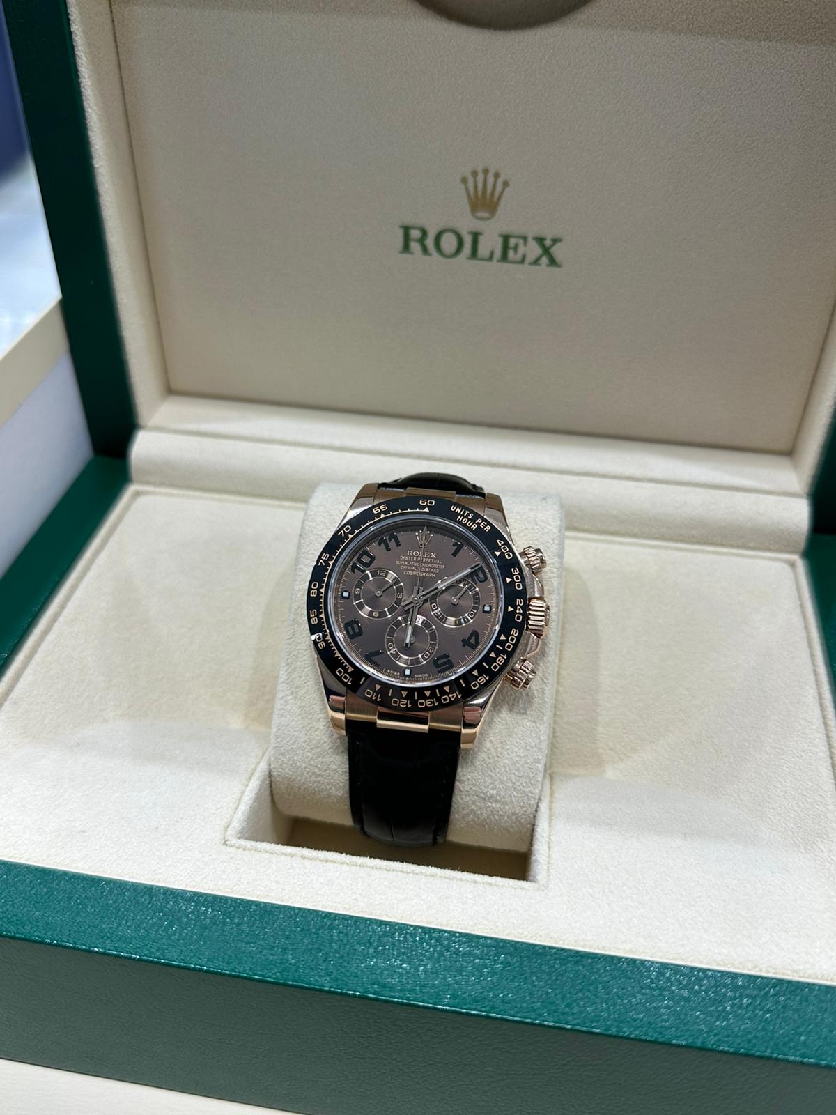 Rolex Daytona Chocolate with Leather bracelet 116515LN 2013 with box and papers. - Image 6 of 8