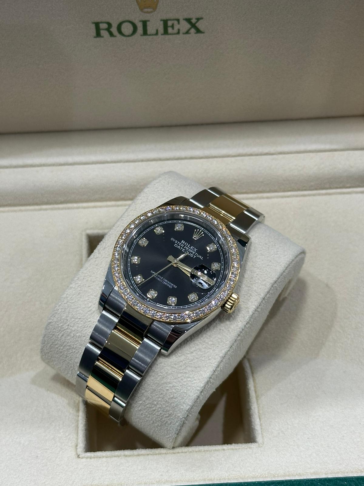 Rolex Datejust 36mm Steel&Yellow Gold with Factory diamond dial&bezel126283RBR 2019 with box/papers - Image 5 of 8