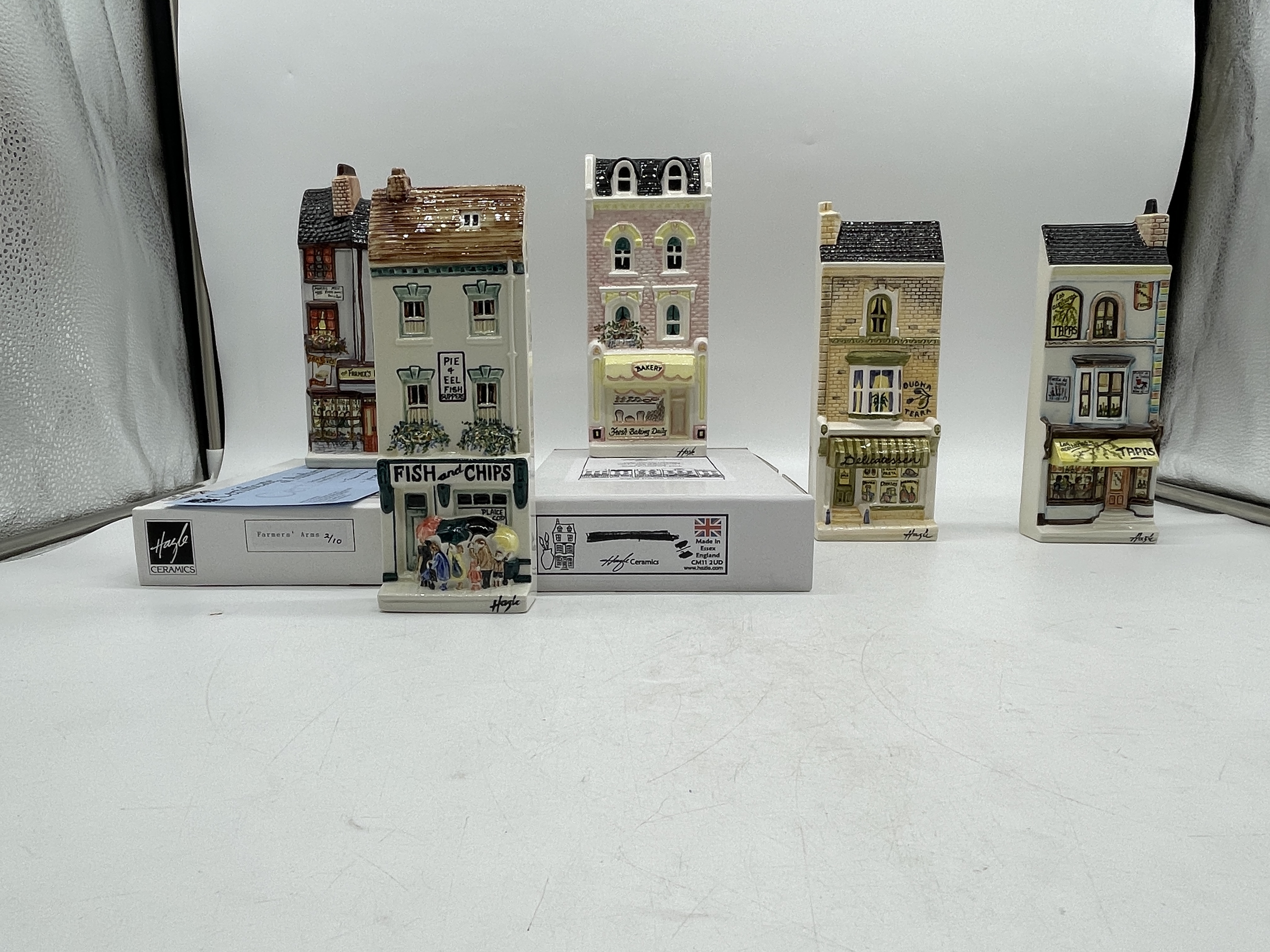 Collection of 5 Hazel Ceramic Houses