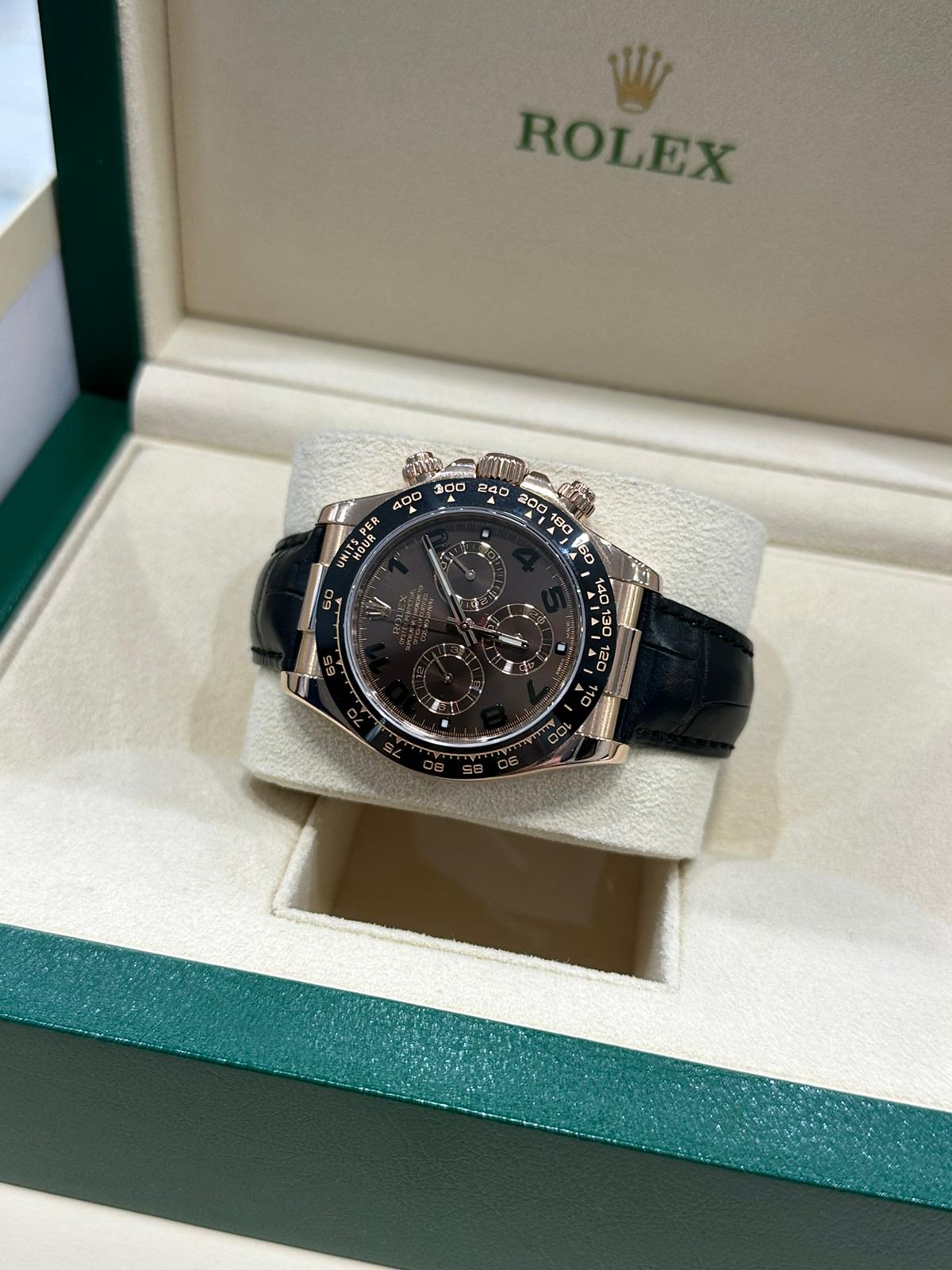 Rolex Daytona Chocolate with Leather bracelet 116515LN 2013 with box and papers. - Image 5 of 8