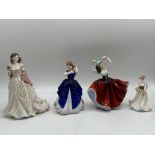 Four Porcelain Figurines to include Royal Worceste