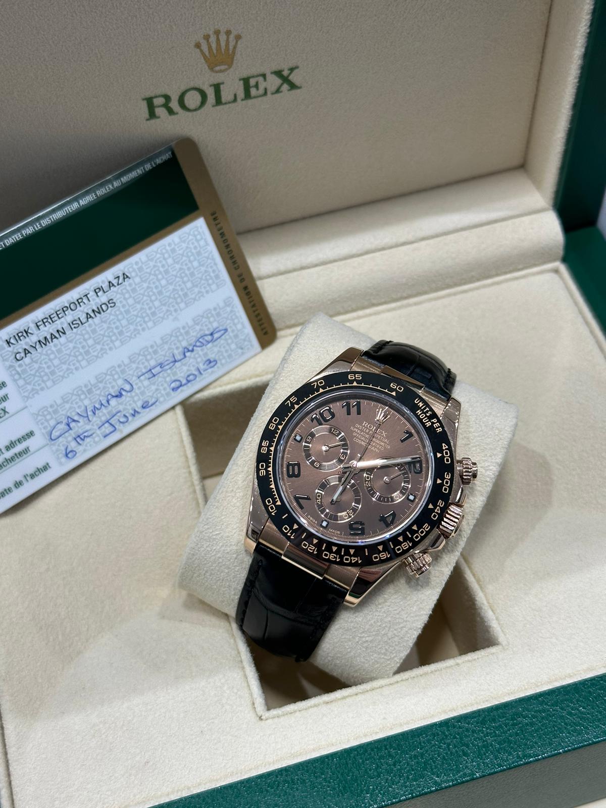Rolex Daytona Chocolate with Leather bracelet 116515LN 2013 with box and papers. - Image 7 of 8