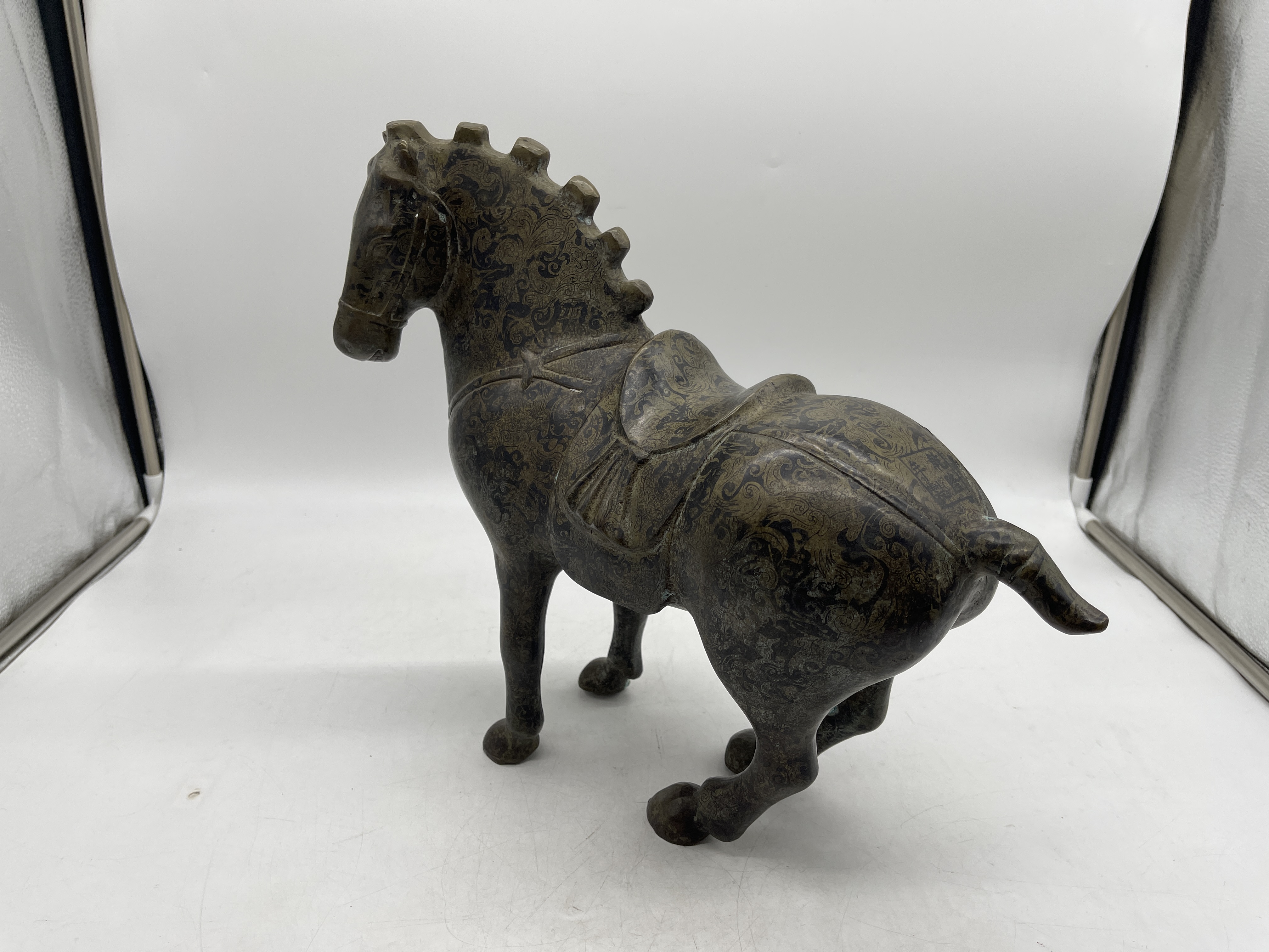 Oriental Chinese Bronze Horse Sculpture - Marked t - Image 3 of 49