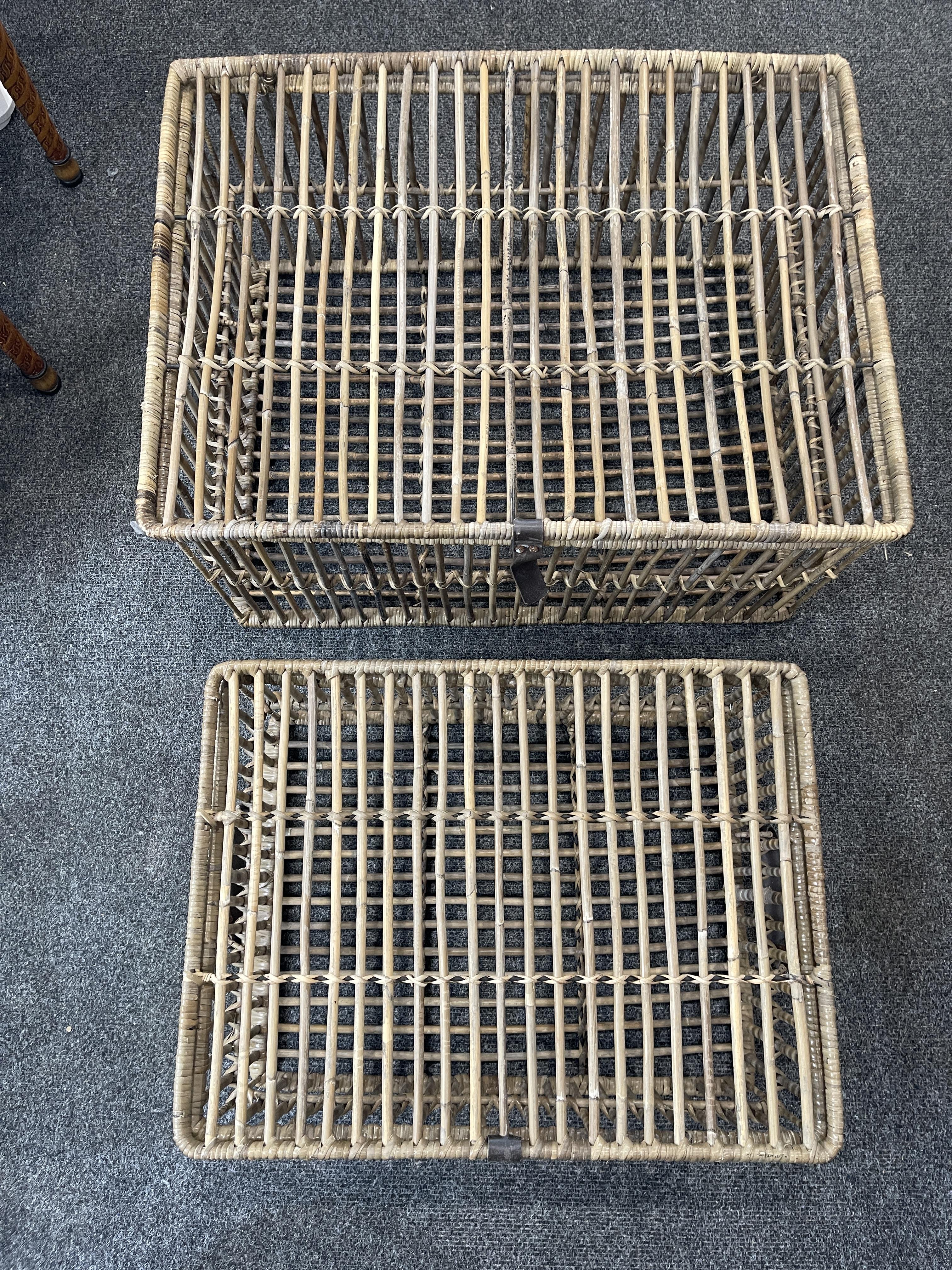 Two Large Vintage Rattan Trunks. - Image 10 of 10