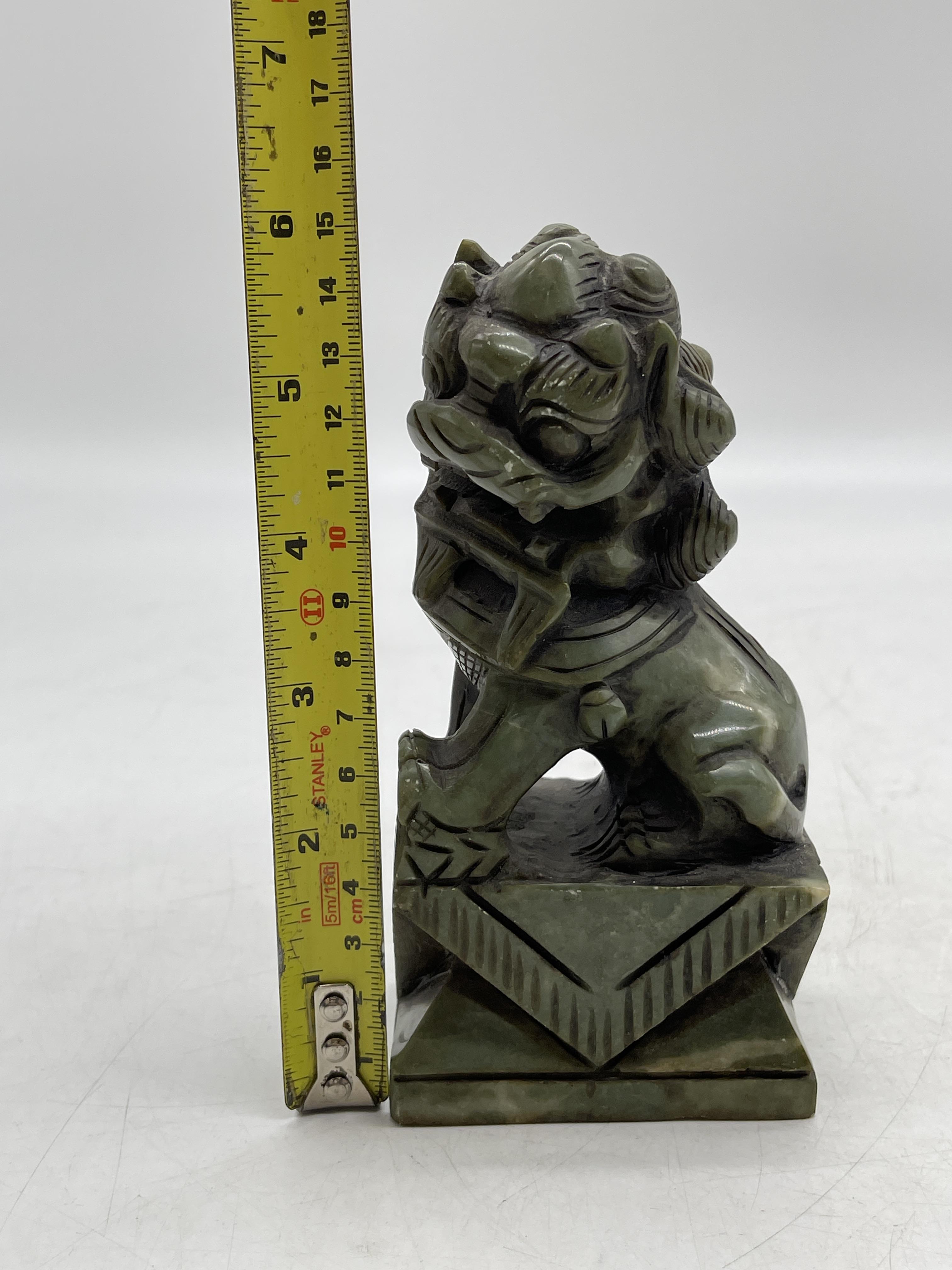 Pair of Oriental Chinese Carved Jade Foo Dog Figur - Image 22 of 24